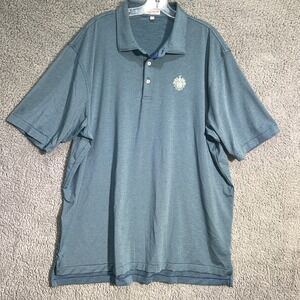 Peter Millar Shirt‎ Men's Size 2XL XXL Green Stripe Summer Comfort Golf Polo